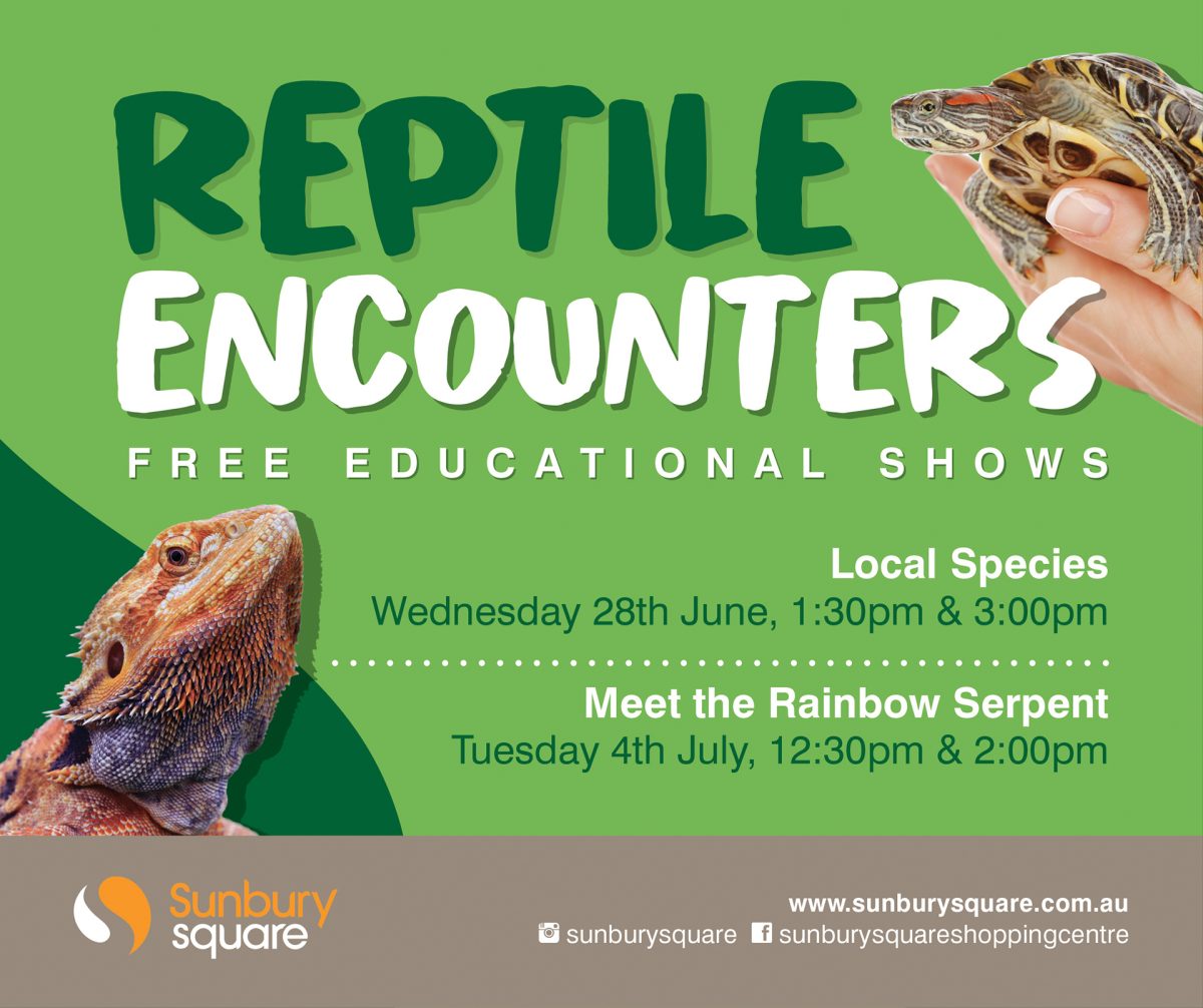 Free Reptile Shows these Winter School Holidays! Sunbury Square